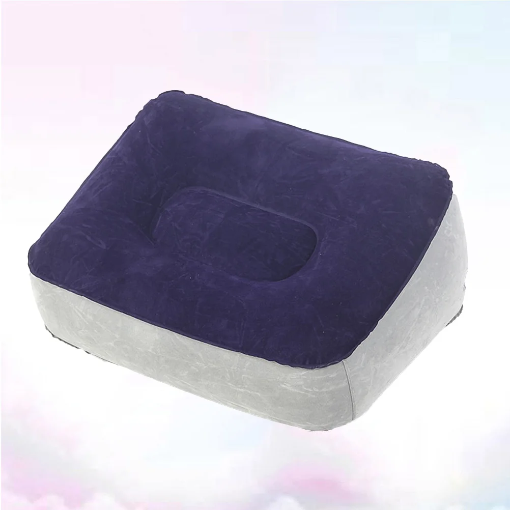 

2 Pcs Airplane Inflatable Foot Stool Rest Travel Adjustable Cushion Footrest Pillow