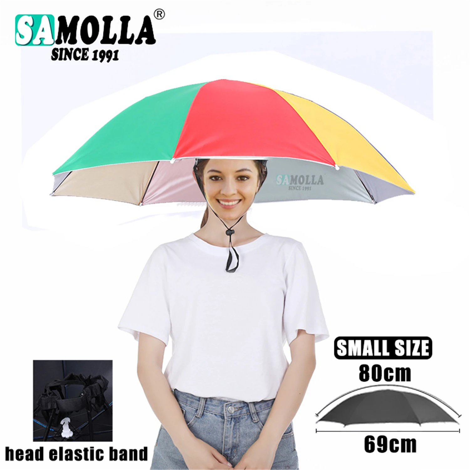 Compact Foldable Waterproof Outdoor Umbrella Hat – Army Green