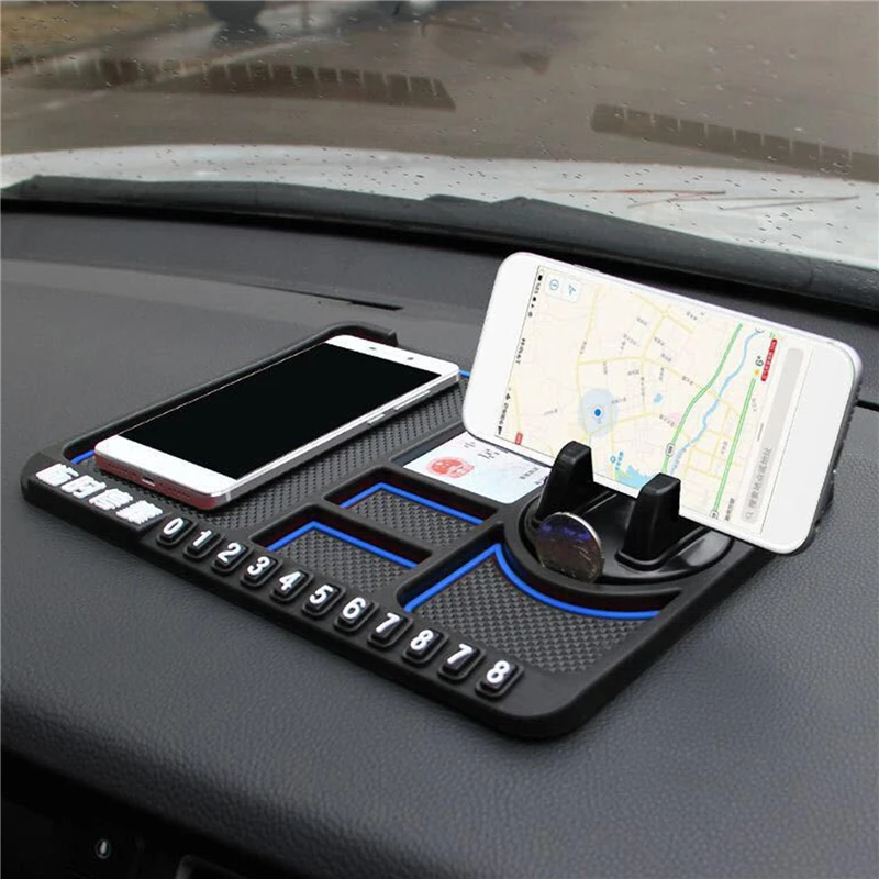 Non-Slip Phone Pad for 4-in-1 Car Parking Number Card Anti-Slip Mat Auto Phone Holder Sticky Anti Slide Dash Mount