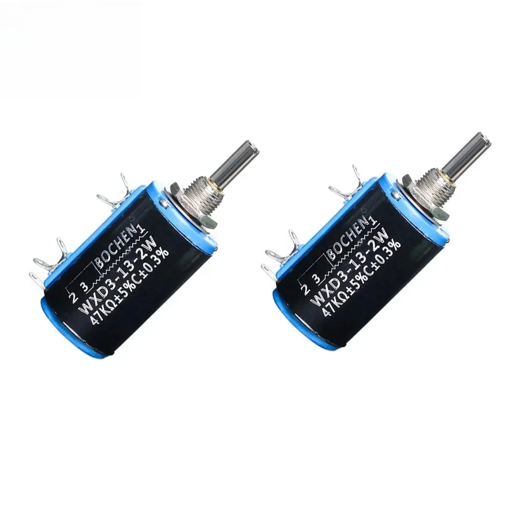 1PC WXD3-13-2W 10 Laps Wirewound Multi-turn Potentiometer 1K 4.7K 6.8K 10K 22K 68K 100K 100R 220R 680R Ohm with Rotary Knob