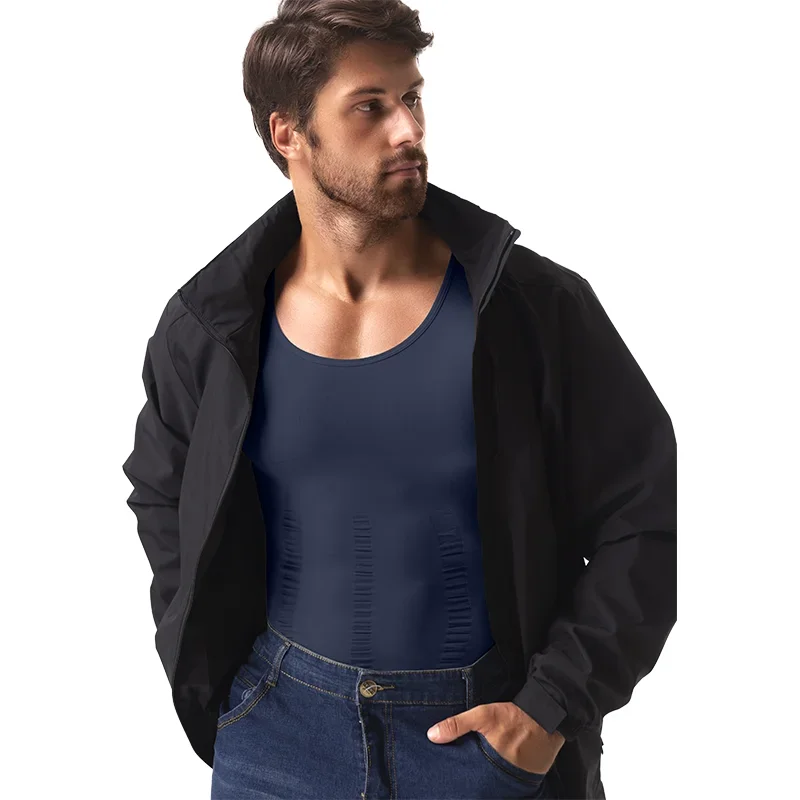 Model wearing compression tank top - color options