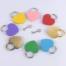 

Heart Shape Padlocks Vintage Old Antique Style Mini Padlocks With Key Lock for Travel Wedding Jewelry Box Diary Book Suitcase