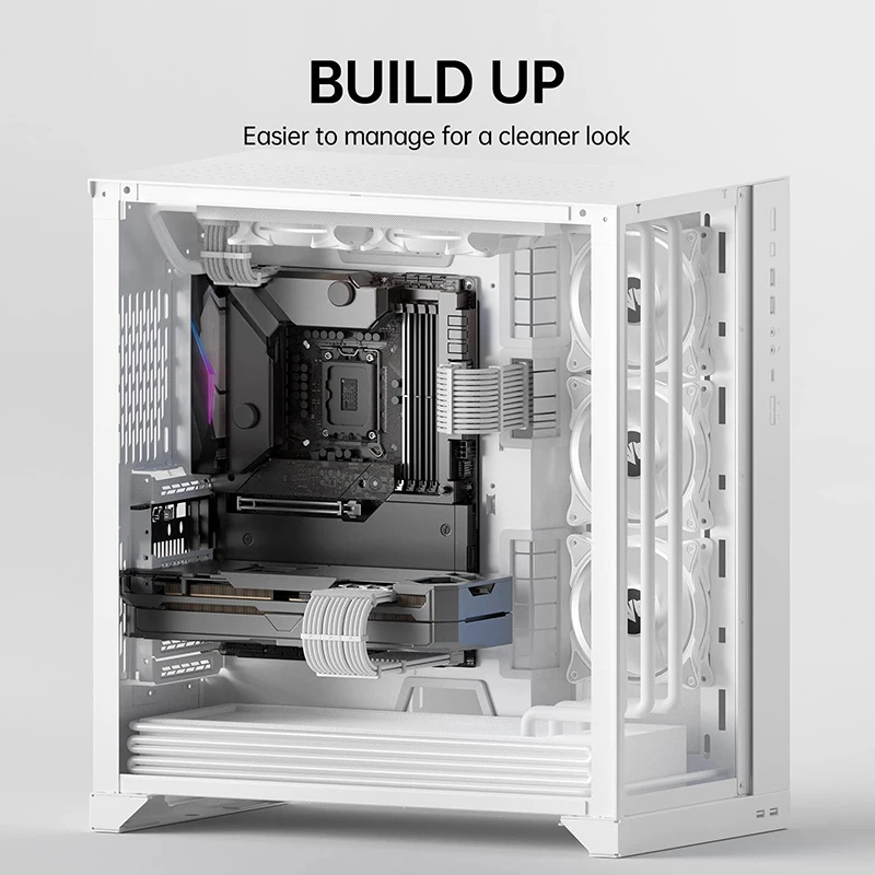Teucer 350 mm Atx Eps Pci-e Cabo de Extensão para Cpu Gpu Placa-mãe 24pin Mais 4pin Mais 2pin 8pin Cabo de Extensão Psu - Imagem 2