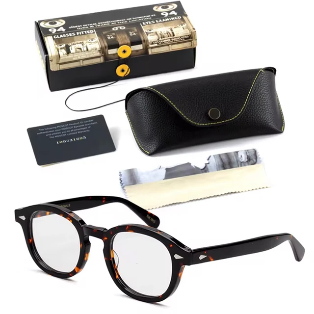 Lunettes de style Johnny Depp pour hommes, monture de lunettes, lentille transparente, marque de créateur, ordinateur, mâle, rond, lunettes vintage 1
