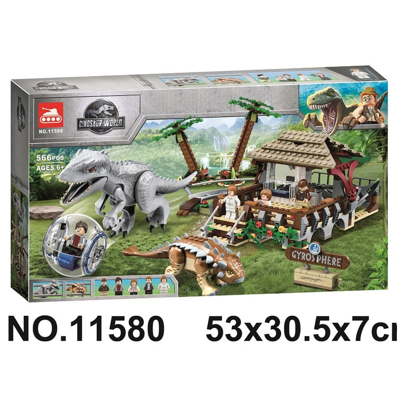 New 11580 Jurassic World Dinosaur Building Blocks DIY Tyrannosaurus Bricks Toys for Children Park Birthday Christmas Gifts |