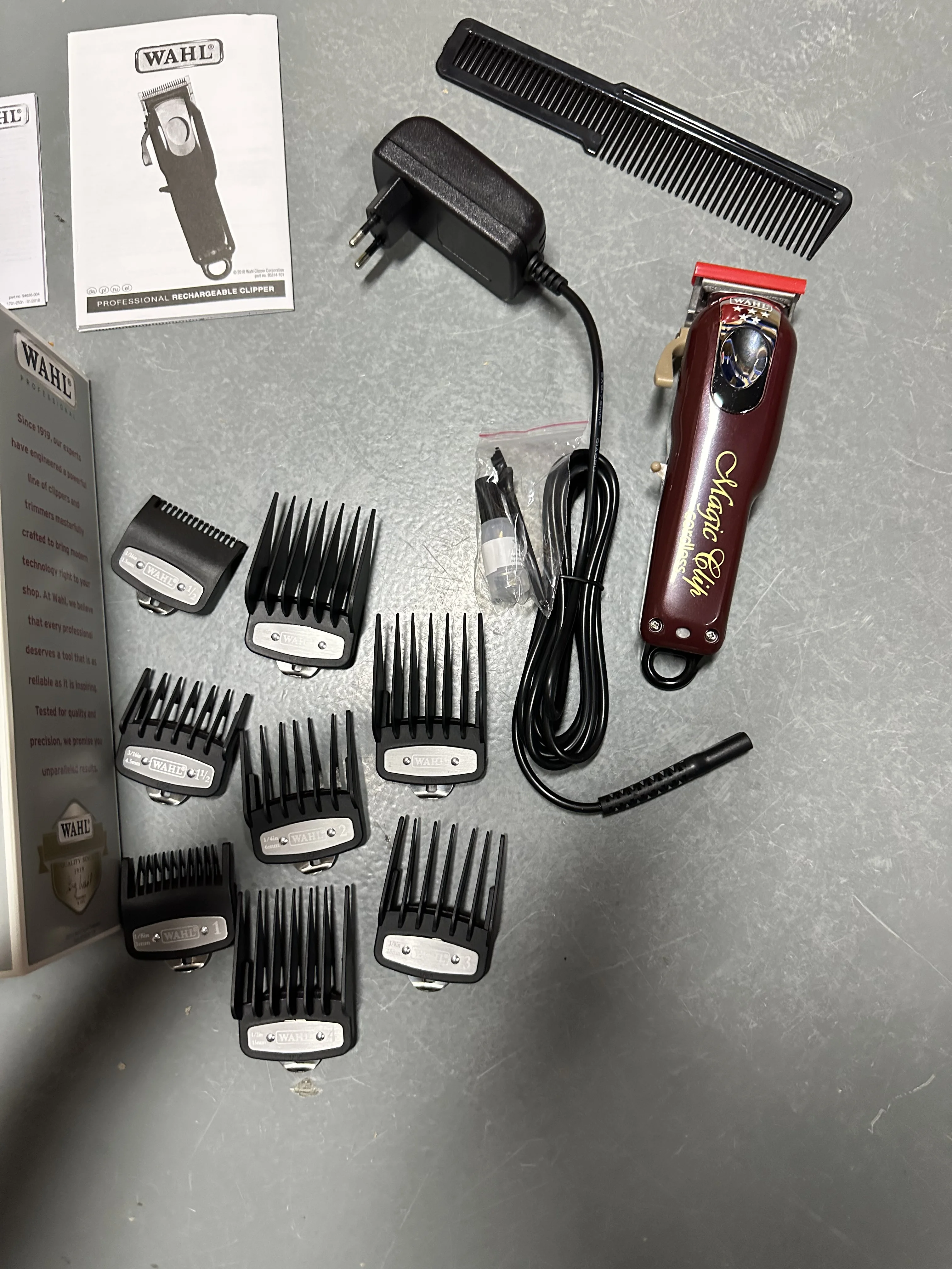 Wahl 8148 전문 무선 매직 클립 헤어 클리퍼, 테이퍼 레버 포함, 100 주년 기념 에디션, Wahl 8148, 5 성