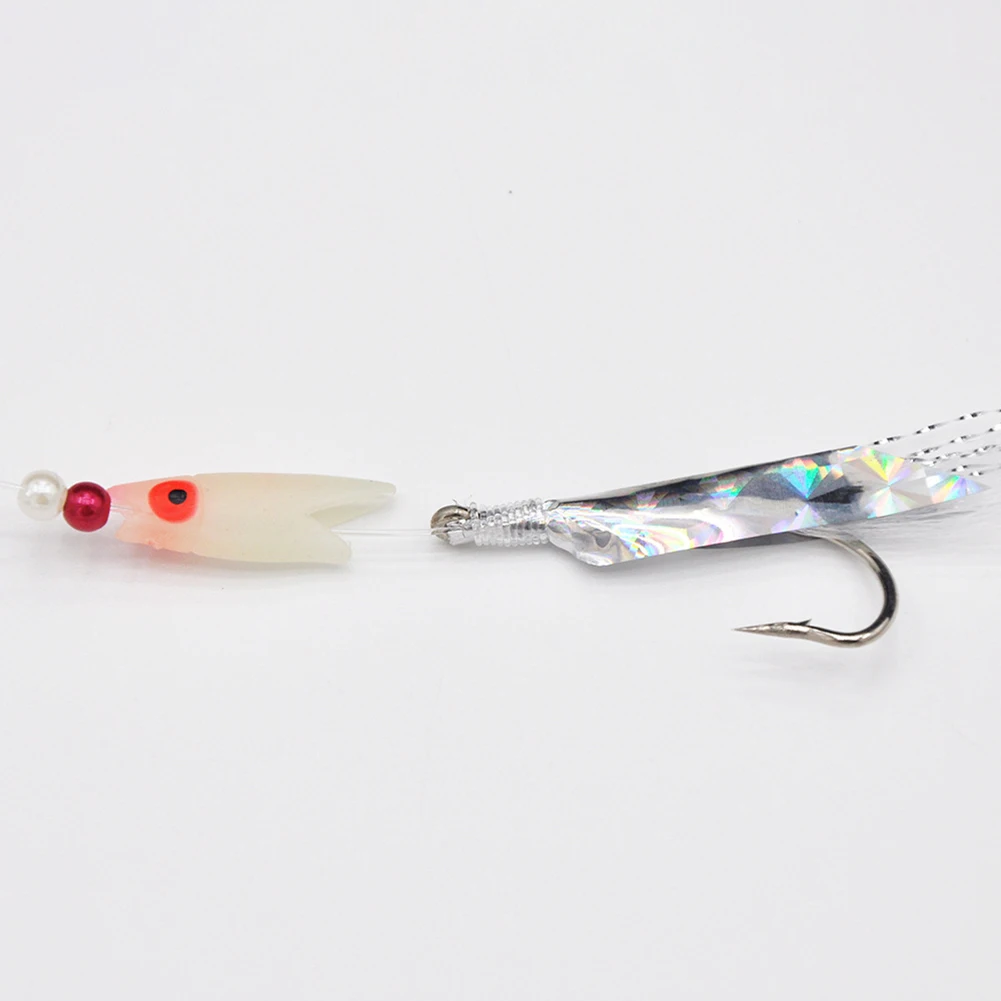 

5pcs/Pack Sabiki Soft Fishing Lure Rigs Bait Jigs Lure Feather Lure Herring Bait Tackle With 6 Hooks For Mackerel Deep Sea Fish
