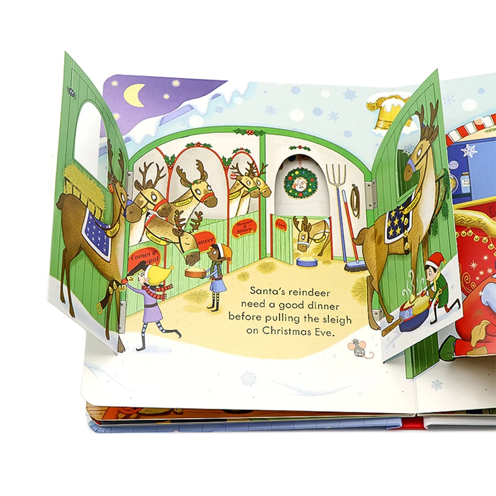 Christmas Kids Usborne Peep Inside English Picture Flip Book Montessori  Children Early Education Activity Book Bedtime Reading 4