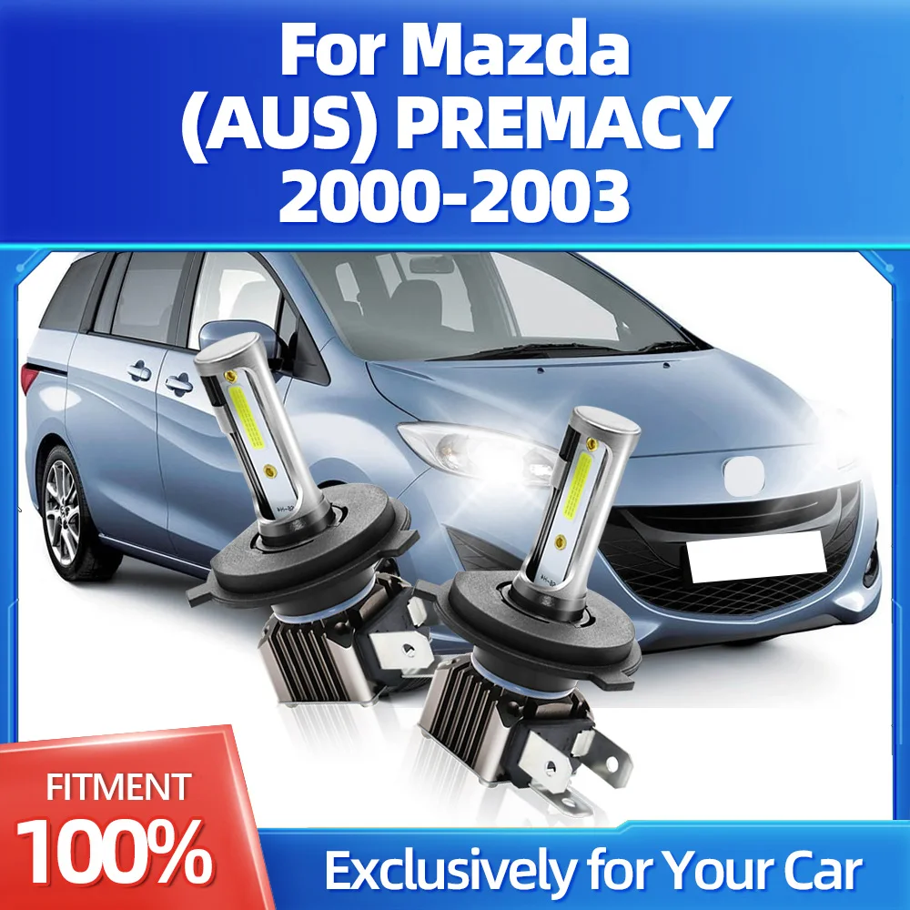 

2Pcs Auto Car Headlight H4 1:1 Size Wireless LED Lamp Bulbs 18000LM 6000K Upgrade For Mazda (AUS) PREMACY 2000 2001 2002 2003