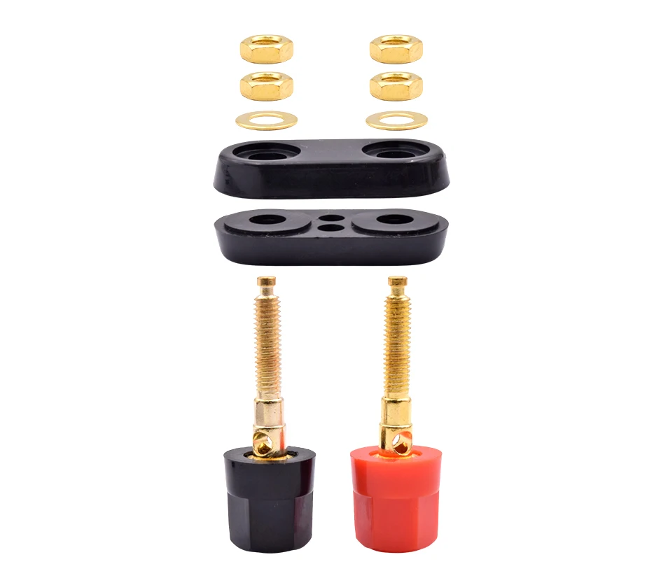 4 Pezzi Morsetti Per Altoparlanti – Binding Post Rosso E Nero, Connettori A Banana 4mm, Terminali Audio Con Placcatura Oro, A Vite