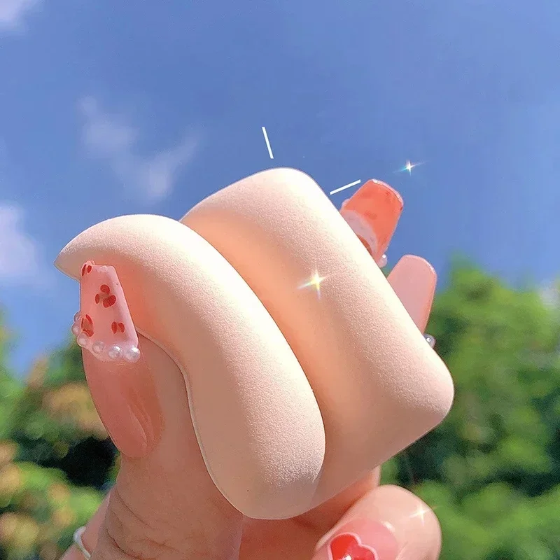 1-10개입 원형 사각형 삼각형 모양 메이크업 스펀지 퍼프 건식 습식 겸용 부드러운 솜사탕 에어쿠션 파운데이션 파우더 퍼프