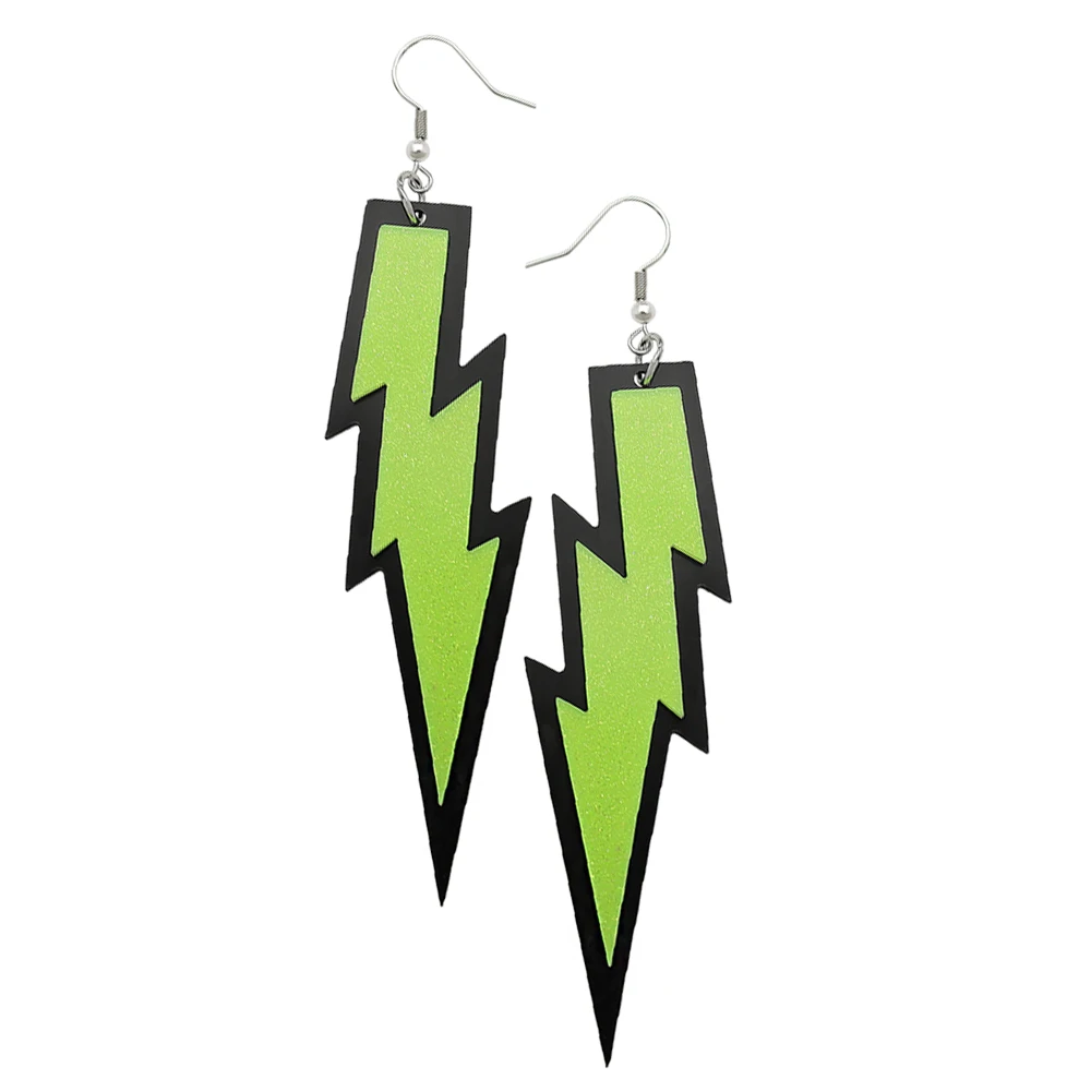 2 Paia Orecchini Anni '80 Retrò In Acrilico Neon – Gioielli Flash Per Festa A Tema (Lunghezza 8 Cm)