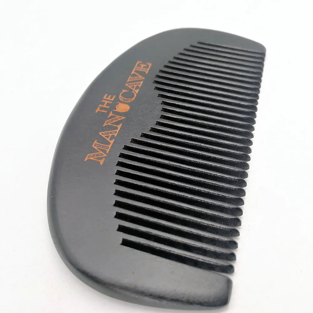 50 Pieces/Lot Customized Logo Beard Comb Black Wooden Comb for Hair Beard Mustach Pocket Size 3