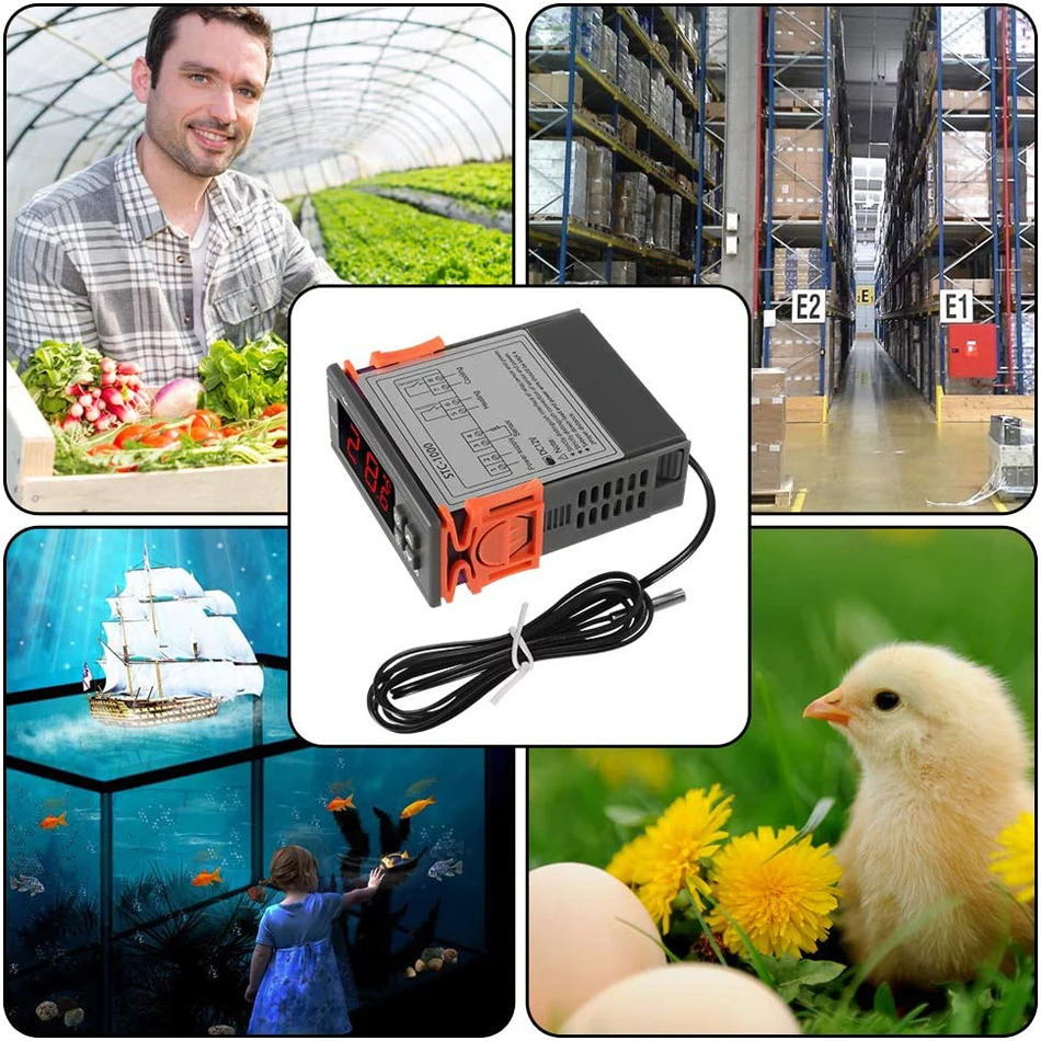 Controlador de temperatura Digital STC-1000, termostato termorregulador, incubadora, relé, calefacción, refrigeración, STC 1000, 12, 24V, 220V, STC-3028 - AliExpress