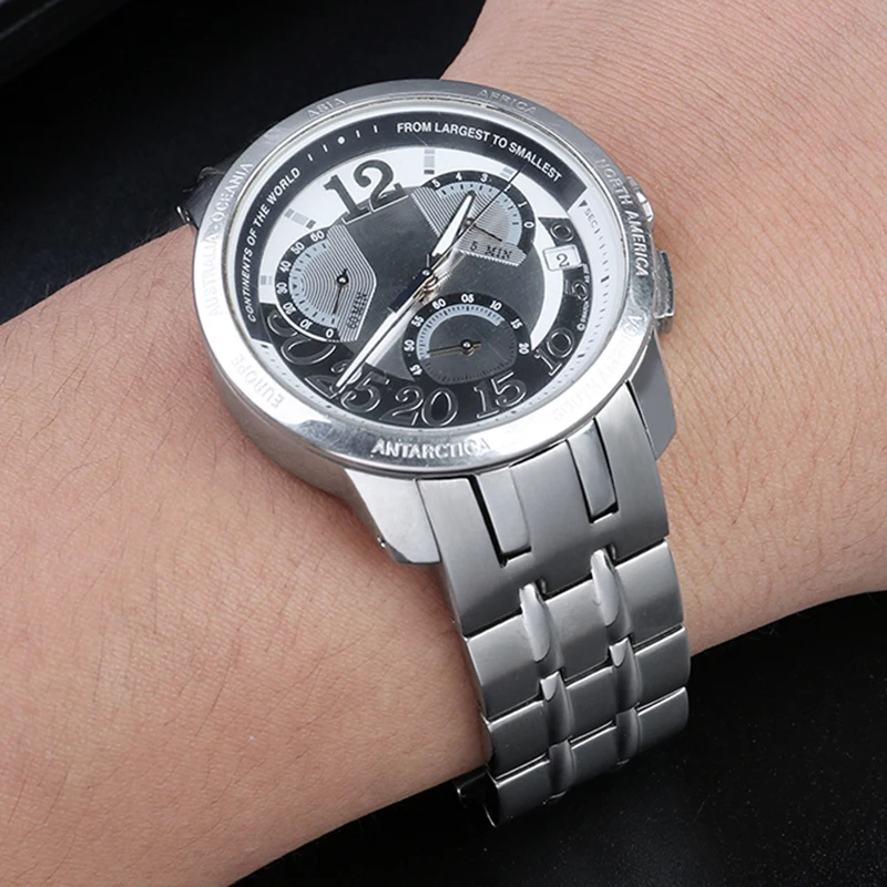 Cinturino Di Alta Qualità 21Mm Per Swatch Yrs403 412 402G Cinturino In Acciaio Inossidabile Solido Bracciale Da Uomo Con Estremità Curva Con Strumenti