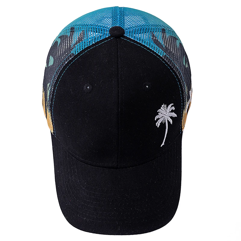 New Unisex Adjustable Baseball Cap Coconut Tree Pattern Outdoor Summer Trucker Hat Streetwear Cap For Men And Women
