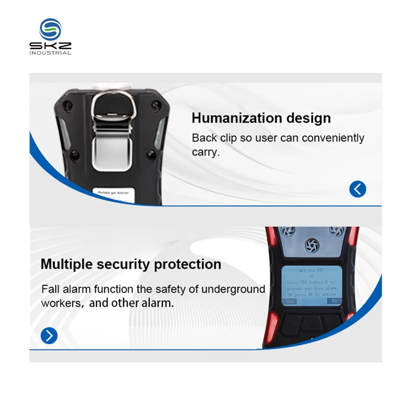 ATEX CE CO2 gas meter detector carbon dioxide gas analyzer SKZ2054C CO2 ndir sensor detector portable usb battery