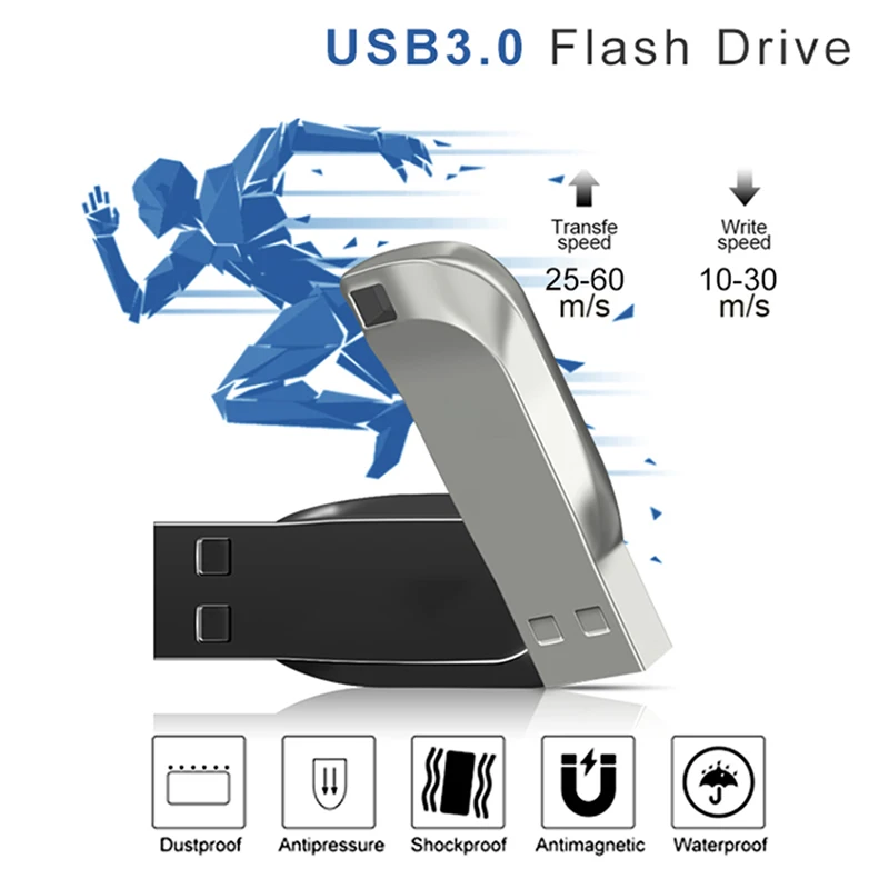 Usb Flash Drive Metal 1Tb/2Tb Usb Flash Disk Computer Data Backup High-Speed Waterproof Usb Flash Disk For Phone Computer Pc