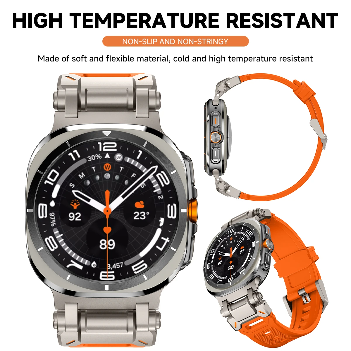 Sports TPU Rubber Strap - Soft Silicone Band, No-Gaps Design Bracelet Correa