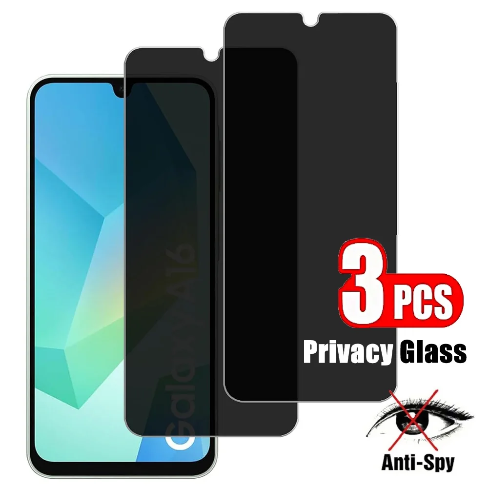 Pellicola proteggi schermo in vetro privacy da 3 pezzi per Samsung Galaxy A16 4G 5G