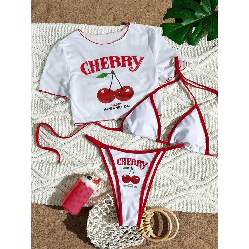 Traje De Baño Dos Piezas, Cerezas 🍒 Súper Sexy 😎🍒 Talla M DISPONIBLE $380