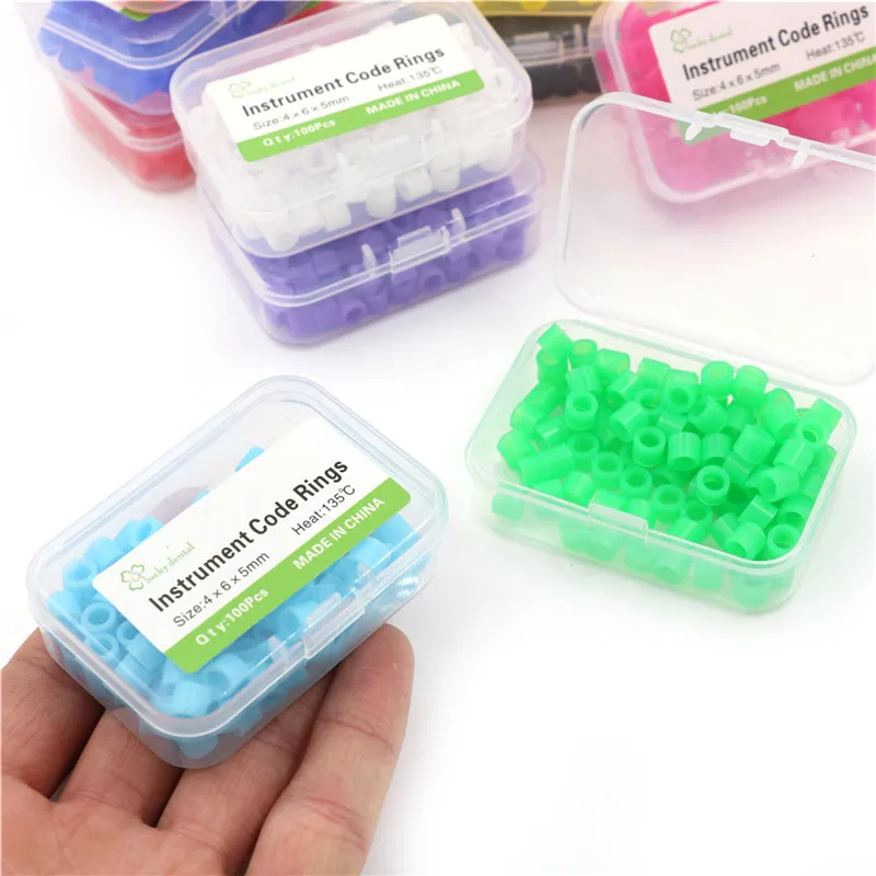 Lab Instrument Code Rings Orthodontic Circle Silicone Dental 100pcs Dental Silicone Rings