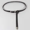 Extended Thin Section Knotted Decorative Ladies Belt All-match Slim Skirt Belt Narrow Soft Genuine Leather Women's Jeans Belt