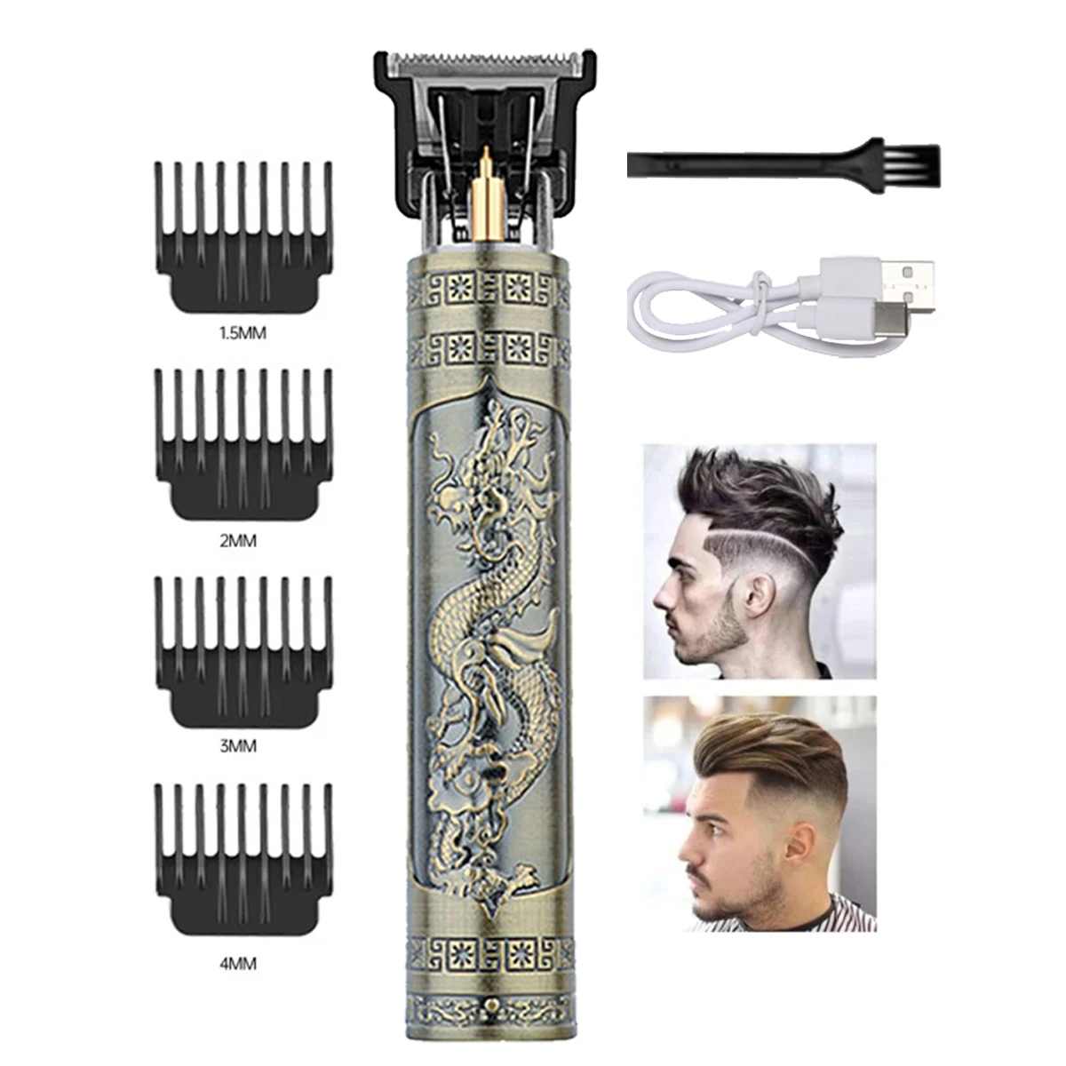 thumbnail image 1 of Cortadora de pelo eléctrica T9 USB para hombres, máquina de corte de pelo, afeitadora recargable para hombres, recortadora de barba técnica para peluquero, 1 of 5