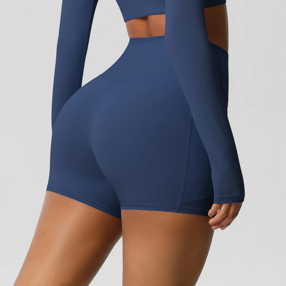 Workout Shorts Yoga Shorts Sports Shorts Running Shorts Women's Solid Color Nylon Yoga Tightening Tummy Lifting Shorts Outdoor Cycling Running