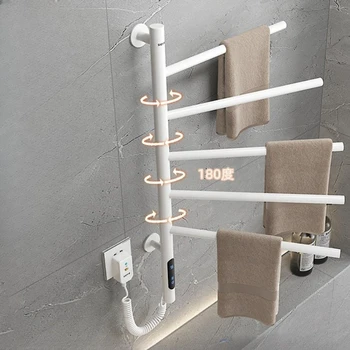 ราวแขวนผ้าเช็ดตัวไฟฟ้าอัจฉริยะ หมุนได้ ควบคุมอุณหภูมิคงที่ สำหรับห้องน้ำ ชั้นวางอุ่น ติดผนัง 1