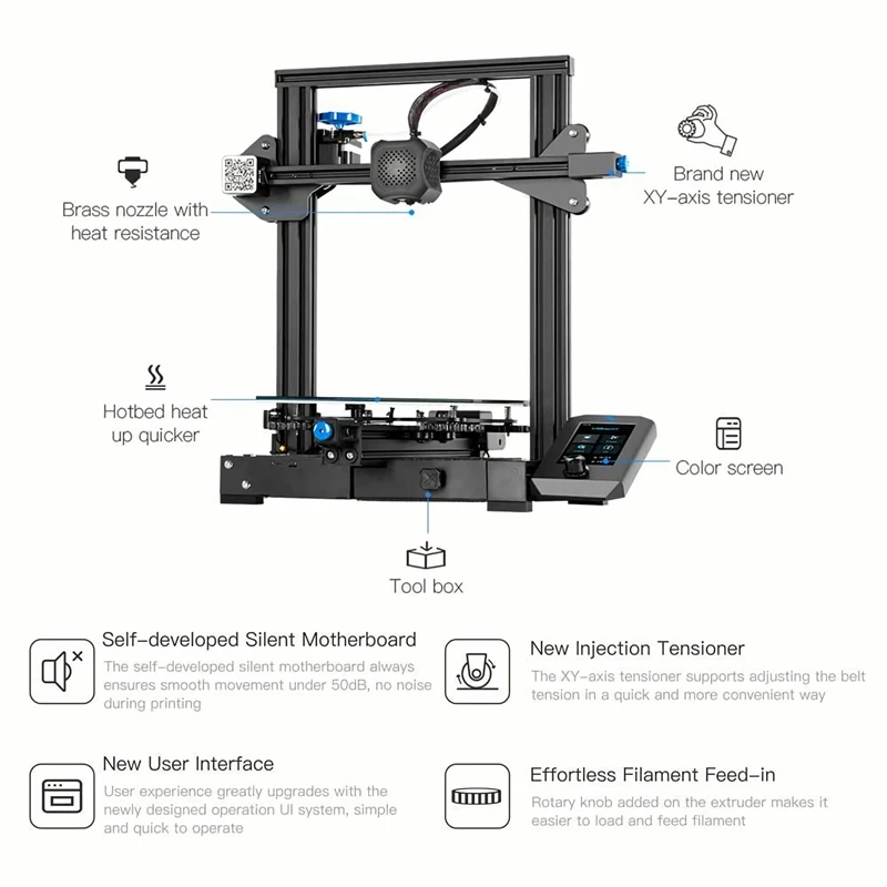 resin printer Ender-3 V2 3D Printer Silent Motherboard TMC2208 UI&4.3Inch Color Lcd Carborundum Glass Bed Creality 3D Printers 220x220x250mmCreality CR Touch Auto Bed Leveling Sensor Kit for 3D Printer Ender 3 V2/3/3 Pro/Ender 5/CR-10 3d printers