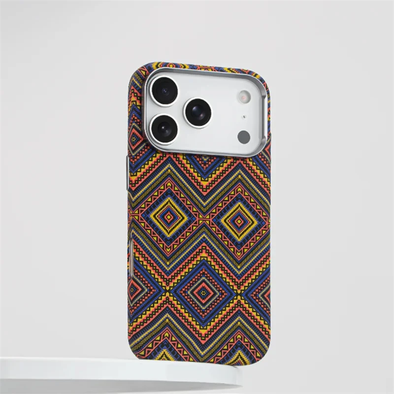 Sleek Carbon Fiber Texture Phone Case with Magsafe & Alloy Lens Cover