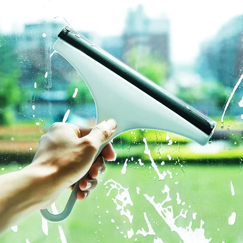 

Glass Scraper Tool Cleaner Shower Car Window Squeegee with Silicone Blade Mirror Cleaning Brush Kitchen Bathroom Accessories