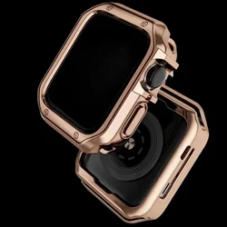 Sleek Metal TPU Bumper Case for Apple Watch - Durable Protector Cover (Rose gold)