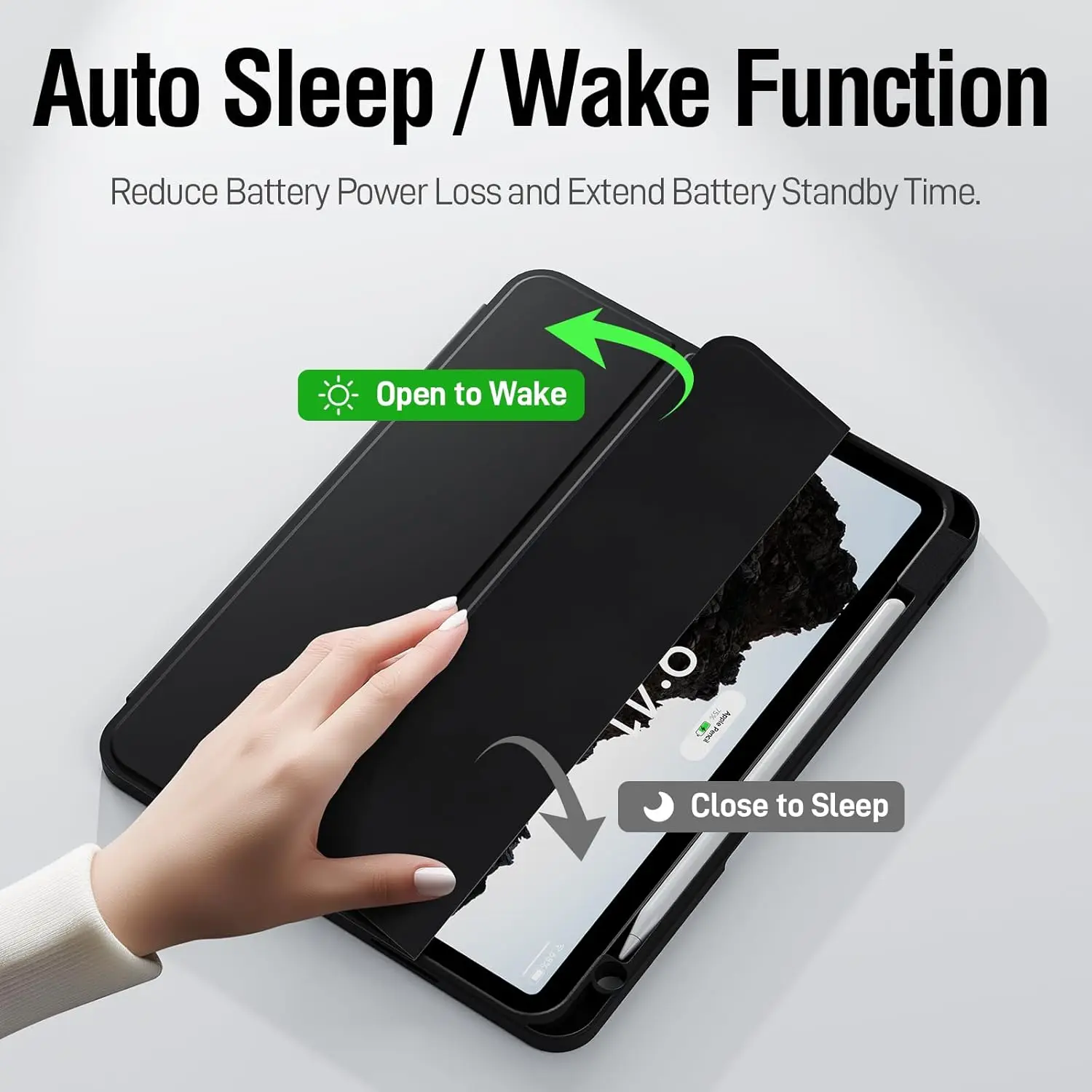 Magnetic Flip Smart Cover with Auto Wake/Sleep Function