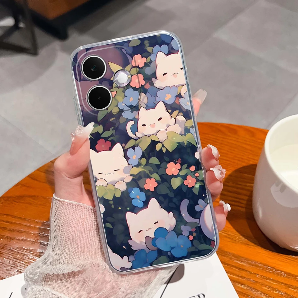 Personalized Clear Case with Butterfly & Cat Design - Antifouling & Anti-Drop Protection