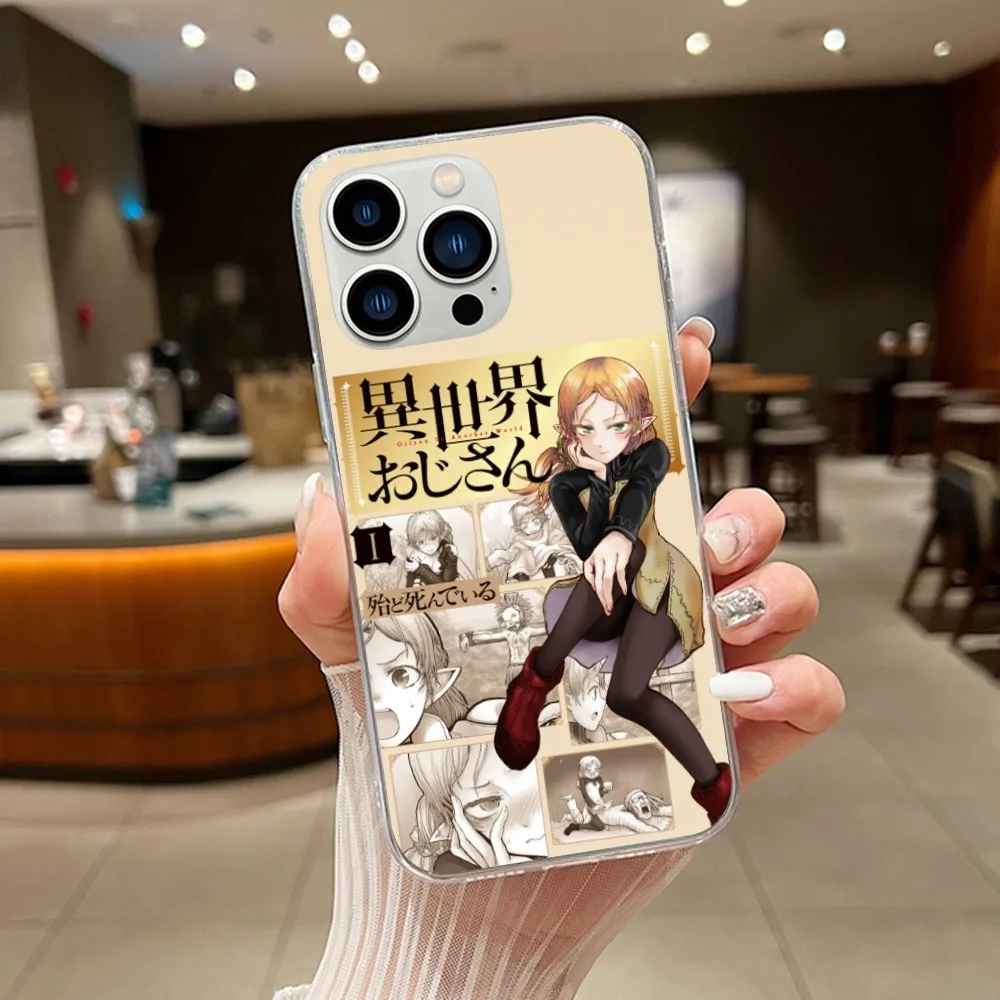 Фото Прозрачный чехол для iPhone 13 14 Mini 12 11 15 Pro MAX Plus XS XR с изображением дяди другого мира аниме Isekai Ojisan №4