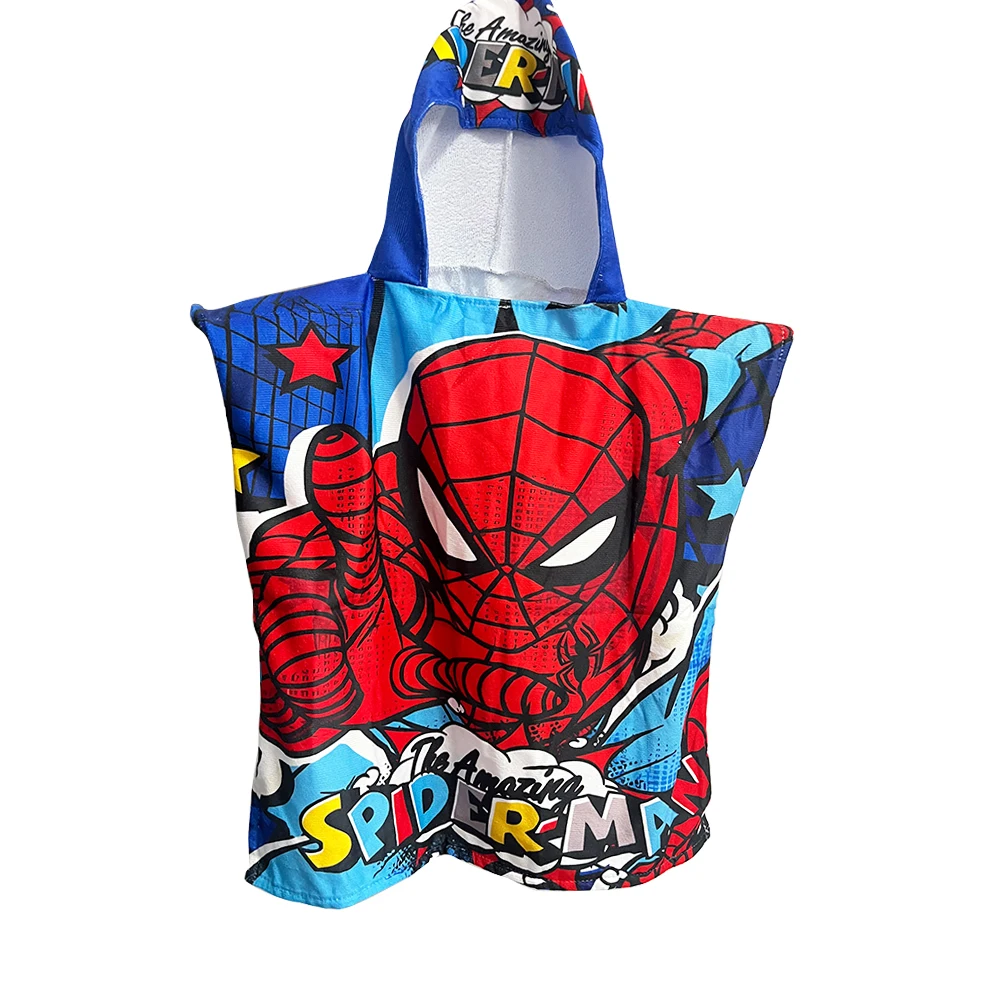 Cotton Bathrobe Spiderman Bath Towel For Kids Toddler Robes Wrap Cover up For Shower Beach Swimming Towel Avengers Gifts