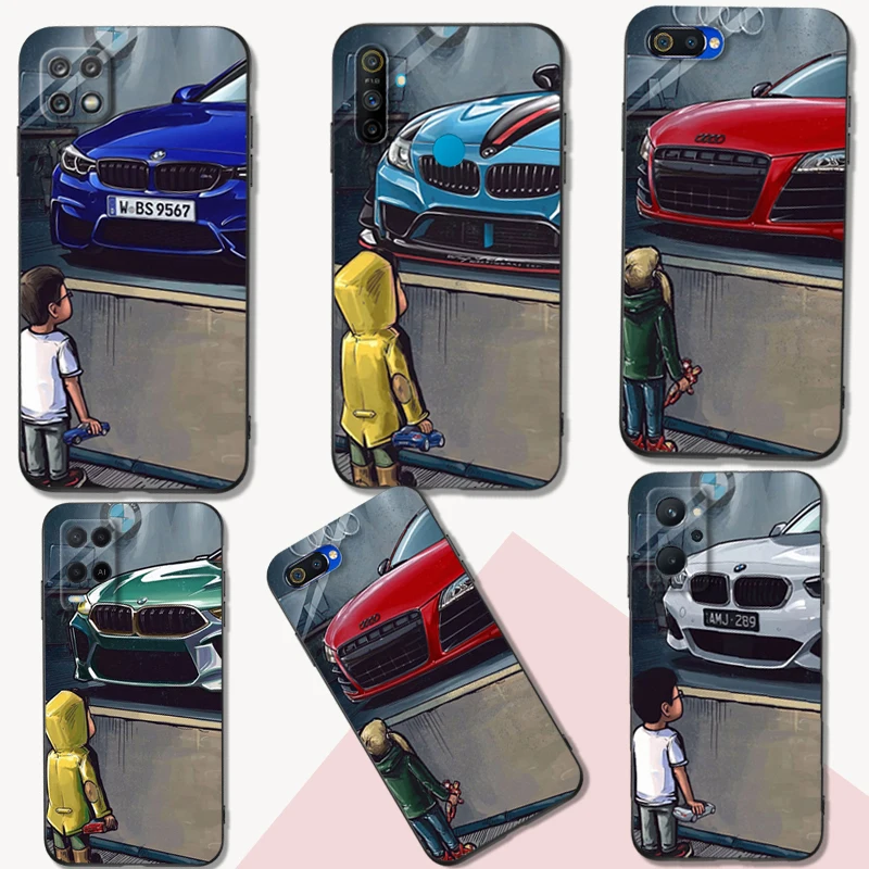 Custodia In Tpu Nero Per Realme Q5 X Xt X2 X3 Superzoom X50 V13 Q3I X7 Pro Ultra Gt Master Edition Boy See Sports Car Jdm Drift
