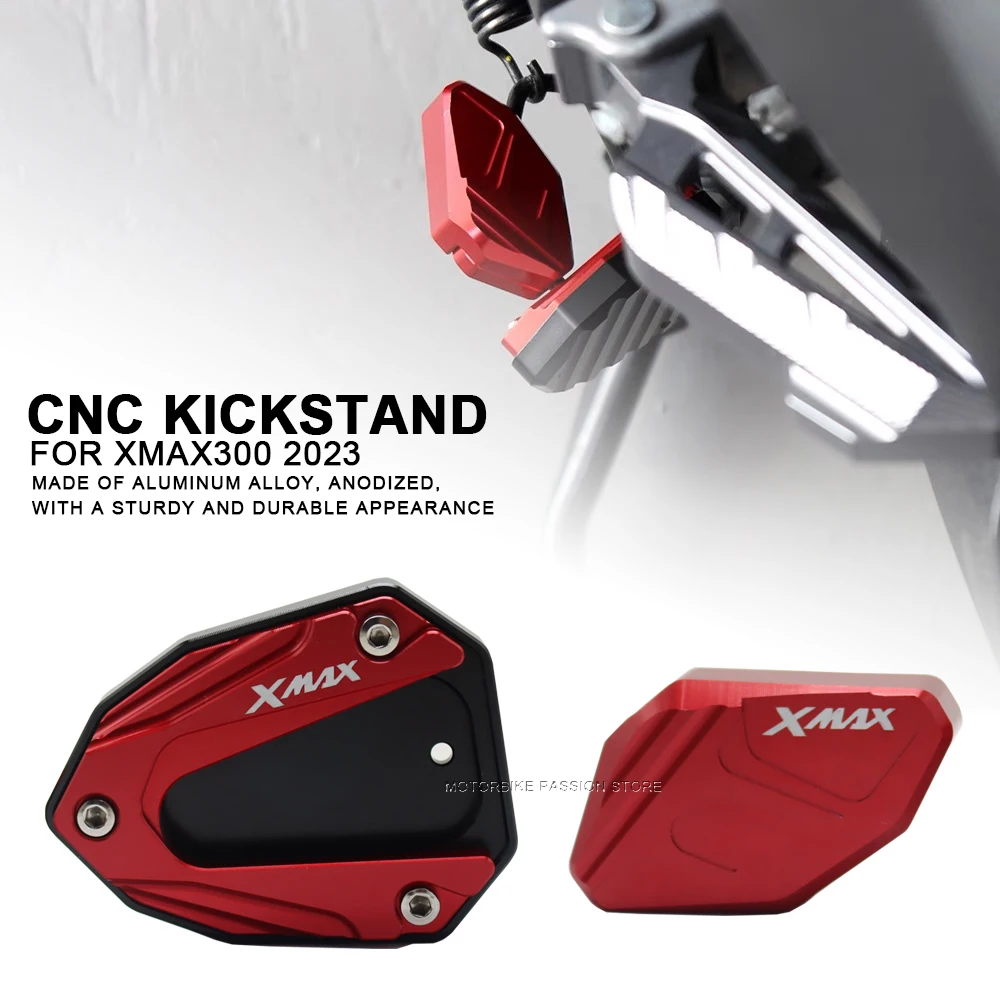 

Motorcycle CNC Kickstand Foot Side Stand Extension Pad Support Plate 2023 For YAMAHA XMAX300 XMAX 300 X-MAX 300 X-MAX300