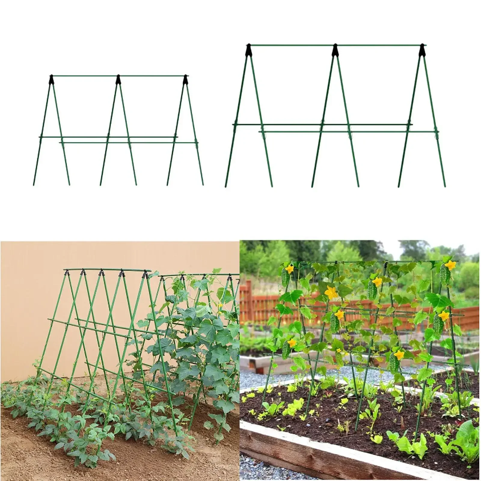 Cucumber Trellis Sturdy Easy to Install A Frame Garden Trellis Plant Support for Vines Fruits Climbing Plants Vegetables Grape