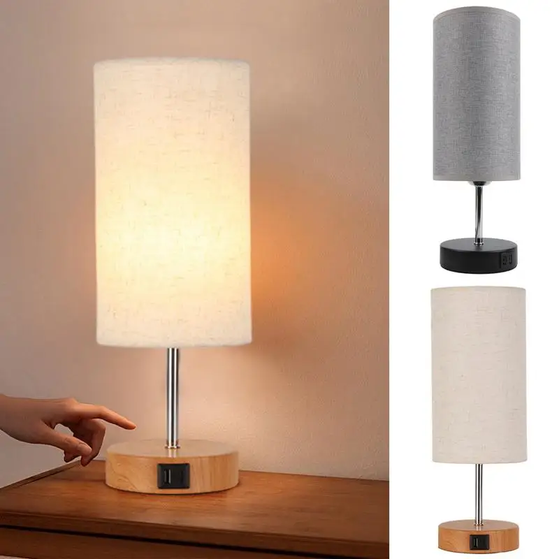 

Bedside Lamp for Bedroom Night Light bedroom Table Lamp for Kids Bedroom Rechargeable Light 2 USB Charging Ports home appliance