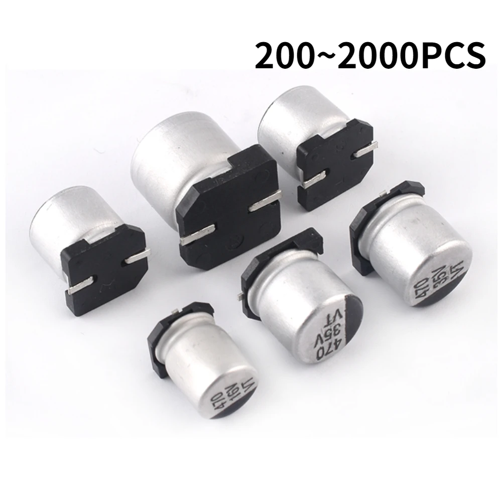 2000/1000/500/200PCS SMD Electrolytic Capacitor 6.3v 10v 16v 25v 35V 50V 0.1 1 2.2 3.3 4.7 10 22 33 47 100 220 330 470UF 1000UF присадка в дизельное топливо суперантигель lavr на 500 2 000л 1 500 2000 1000 мл ln2107