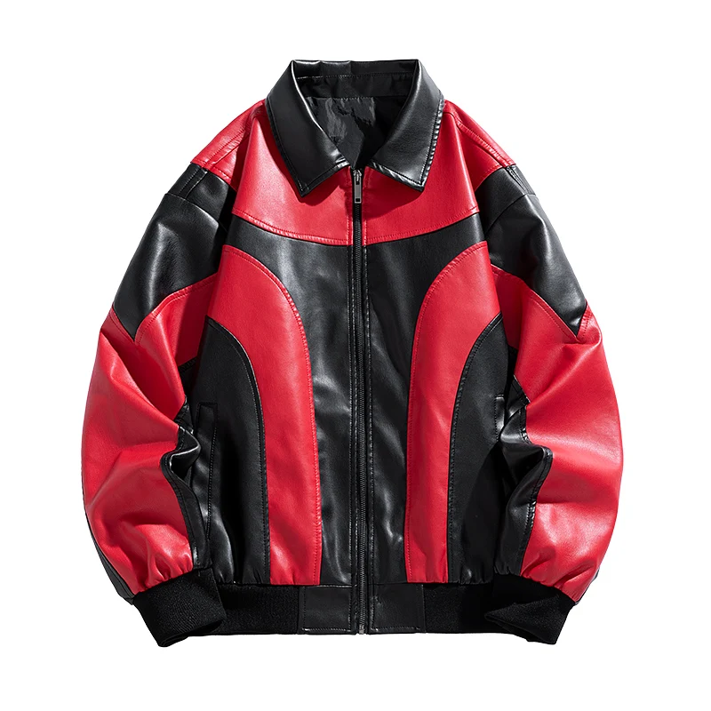 2024 New Men's Leather Jacket Autumn Outdoor Motorcycle Tactical Windproof and Waterproof Leather Coat Fashion Men's Clothing