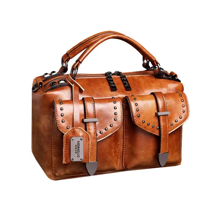

Luxury Designer Vintage Bag For Woman Women's Leather Handbag 2022 Crossbody Fashion Shoulder Retro Ladies Black Hand Sling E10