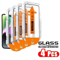 Premium Tempered Glass Screen Protector - Dust - Free, Full Coverage - 9H Hardness - iPhone 13 (4 Front Glass)