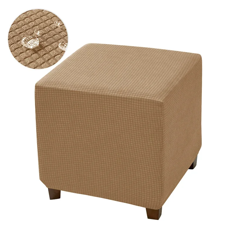 מכסה אוטומן מרובע מתיחה, עמיד למים, פליז פולארי, מכסה רגליים לחדר השינה, מגן לרהיטים