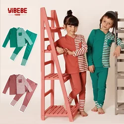 AA 2y-14y Toddler Kids Girls Boys Button Down Pajamas Set Long Sleeve Sleepwear Kids Soft Cotton Pajamas Pjs 2pcs Set Loungewear