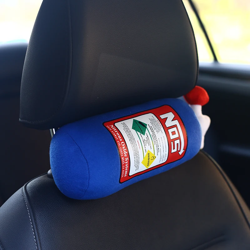 

JDM Bottle Pillow Plush Toy Turbocharger JDM Travel Car Headrest Neck Rest Cushion Decoration Hellaflush