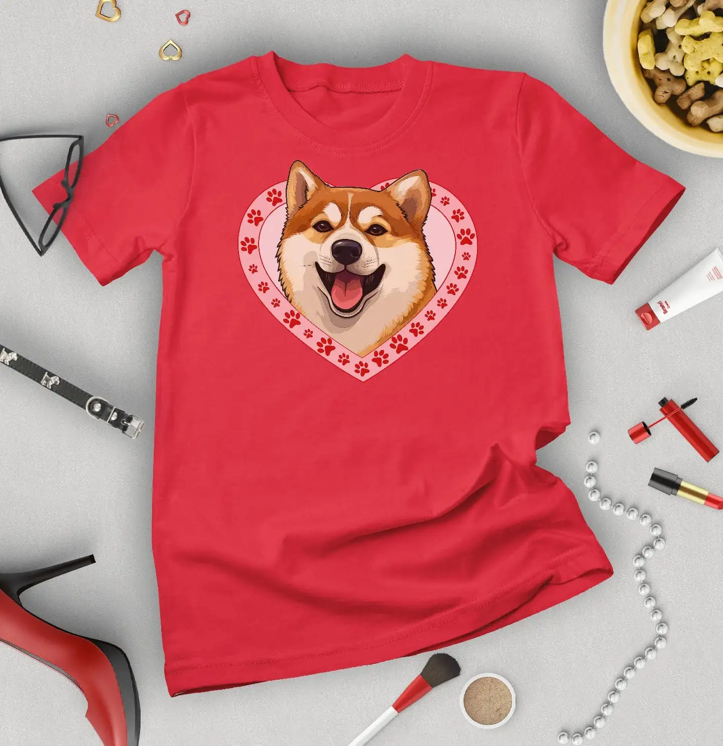 

Shiba Inu Mens or Womens Dog Valentine T Shirt